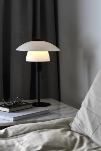 Lampa skandynawska stołowa Nordlux 2010875001 Verona E27 40cm x 27cm czarny biały