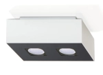Biało czarna lampa sufitowa punktowa podwójna sześcian Sollux Lighting SL.0067 Mono 2xGU10
