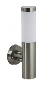 Srebrna zewnętrzna lampa ścienna elewacyjna SU-MA ST 025 Inox E27 IP44