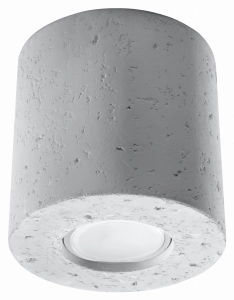 Betonowa lampa sufitowa punktowa tuba spot Sollux Lighting SL.0488 Orbis GU10 10x10cm