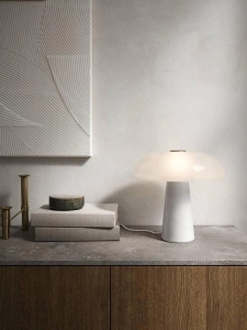 Lampa stołowa Nocna Nordlux 2020505001 Glossy E27 32cm x 32cm biała marmur