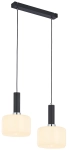 Czarna lampa wisząca z chromowanym dodatkiem i białymi kloszami Jupiter 1862 Vanes Ch 2xE27