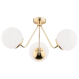 Lampa sufitowa trzy złote ramiona i szklane kule Argon 1481 Tomar 3xE27