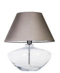 Lampa nocna stołowa szklana podstawa i szaro biały abażur 4Concepts L008031203 Madrid E27 45cm x 33cm