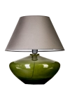 Lampa stołowa nocna zielona szklana podstawa i szaro biały abażur 4Concepts L008811206 Madrid E27 45cm x 33cm