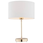 Lampa stołowa złota podstawa i biały abażur Argon 4301 Karin E27 46cm x 30cm