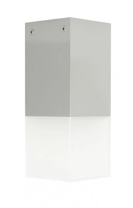 Srebrna zewnętrzna lampa sufitowa SU-MA CB-S AL Cube E27 IP44 20,5cm x 8cm