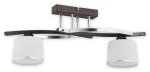 Lampa sufitowa dwa szklane klosze na listwie wenge Lemir O2282 W2 RW Astred 2xE27
