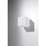 Biały kinkiet sześcian z nacięciami Sollux Lighting SL.0206 Lobo G9