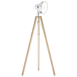 Lampa stojąca na trójnogu Argon 3354 Foto New LED 12W 3000K 150cm chrom drewno brązowy