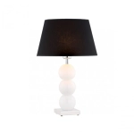 Lampa nocna biała szklana podstawa czarny abażur Argon 3622 Fudżi E27 55x30cm