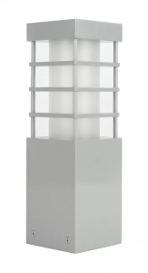 Srebrny słupek oświetleniowy SU-MA RADO II 3 AL Rado E27 IP54 25cm