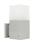 Srebrna zewnętrzna lampa ścienna kinkiet elewacyjny SU-MA CB-MAX K AL Cube Max E27 IP44