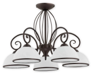 Klasyczny żyrandol sufitowy w kolorze rdza wenge Lemir O2495 W5 RW Indra 5xE27 44cm