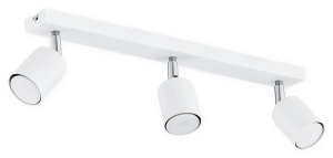 Lampa sufitowa biała listwa 50cm z reflektorkami na chromowanych przegubach Lemir O2623 P3 BIA Denis 3xGU10