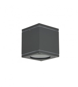 Popielata zewnętrzna lampa kostka na sufit SU-MA M1458 DG Adela Midi GU10 IP54 9,5cm x 8,7cm