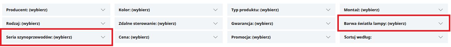 Nowe filtry dotyczące szynoprzewodów