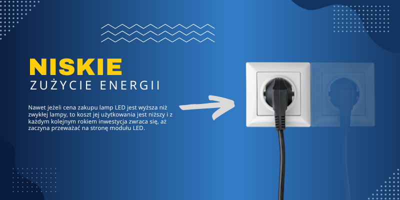 Niskie zużycie energii lamp LED