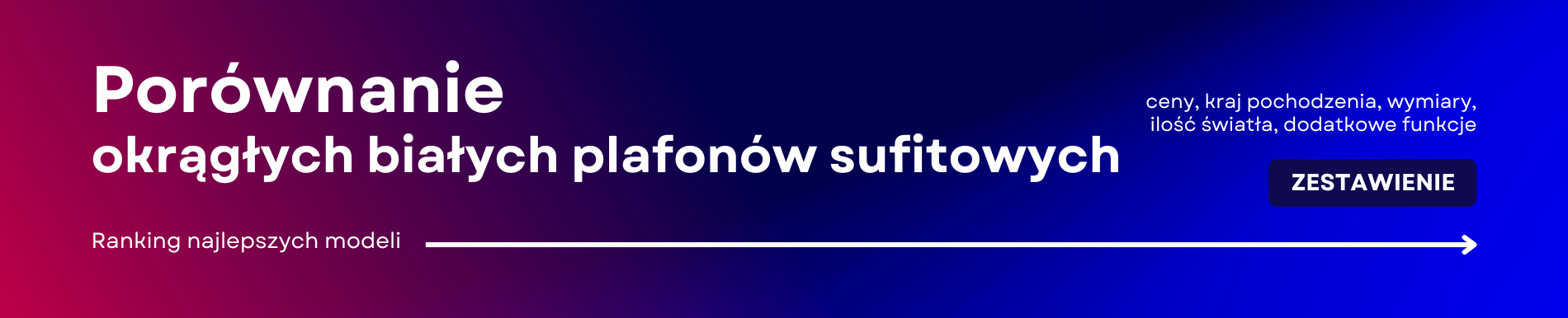 Porównanie okrągłych białych plafonów sufitowych