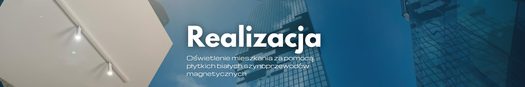 Oświetlenie mieszkania za pomocą płytkich białych szynoprzewodów magnetycznych